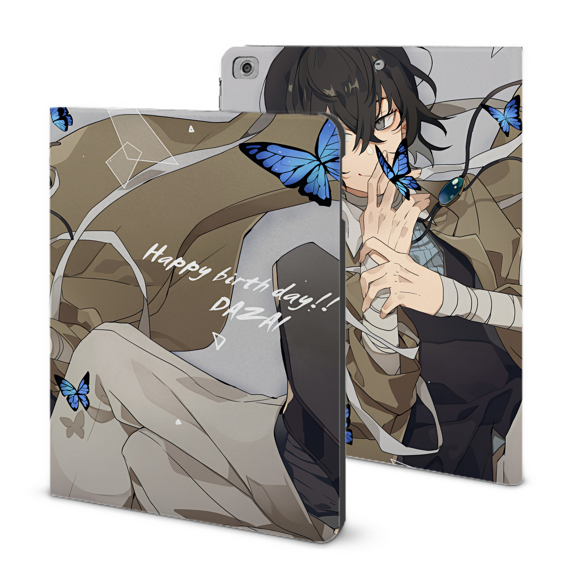 （画像用） 文豪ストレイドッグス Bungo Stray Dogs IPad ケース ブック型 PUレザー TPU 耐衝撃 軽量 薄型 ペン収納なし 全面保護 IPad 各モデル対応